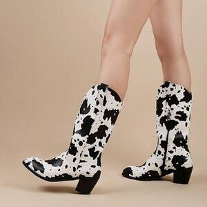 Women mid calf cowboy boots